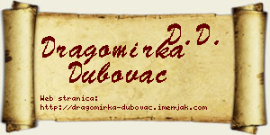 Dragomirka Dubovac vizit kartica